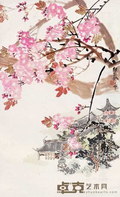 张继馨 春到园林 立轴 82×50cm
